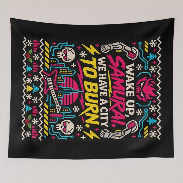 Item preview, Cyberpunk 2077 Samurai Wake Up Holiday Sweater designed and sold by Gabriela Mihai.