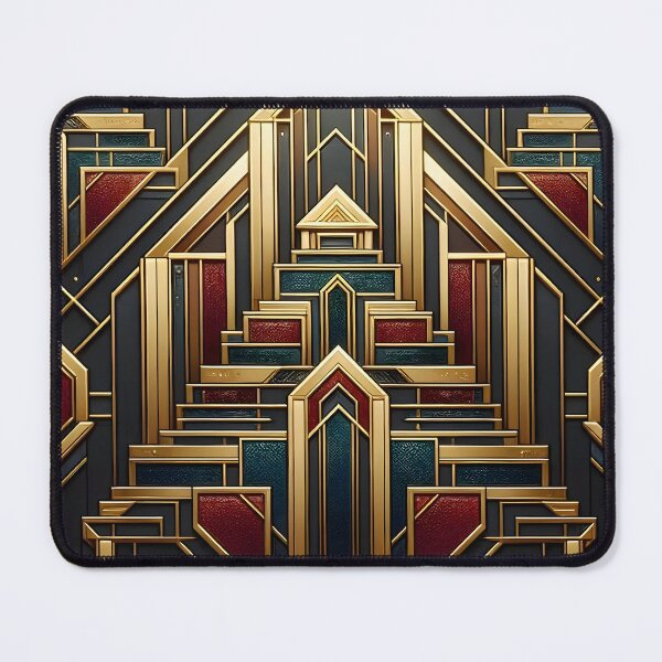 Item preview, Art Deco Ziggurat Geometric Gold Brown and Black Pattern designed and sold by Sybille-Yates.