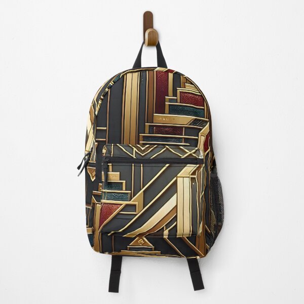 Item preview, Art Deco Ziggurat Geometric Gold Brown and Black Pattern designed and sold by Sybille-Yates.