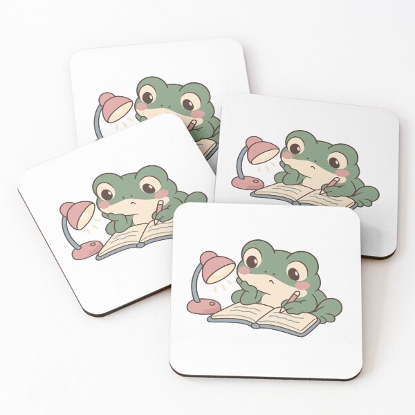 Item preview, Frog Student Studying under a Tiny Desk Lamp designed and sold by Greemo03.