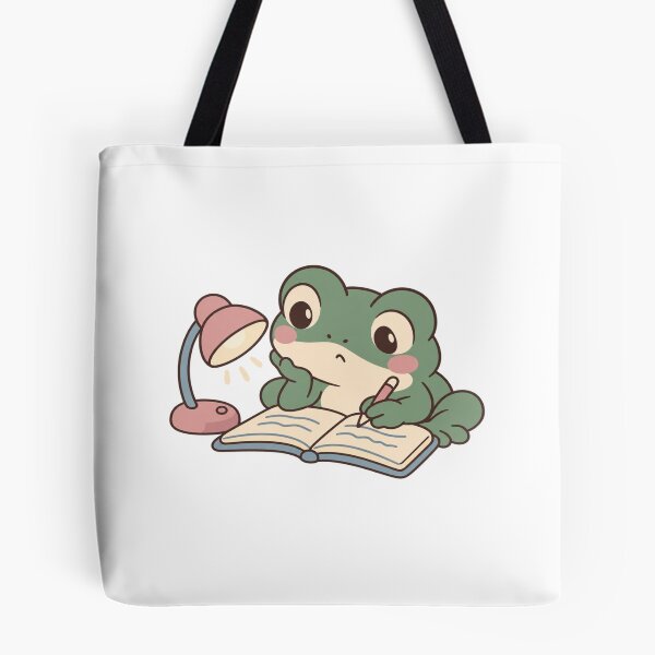 Item preview, Frog Student Studying under a Tiny Desk Lamp designed and sold by Greemo03.