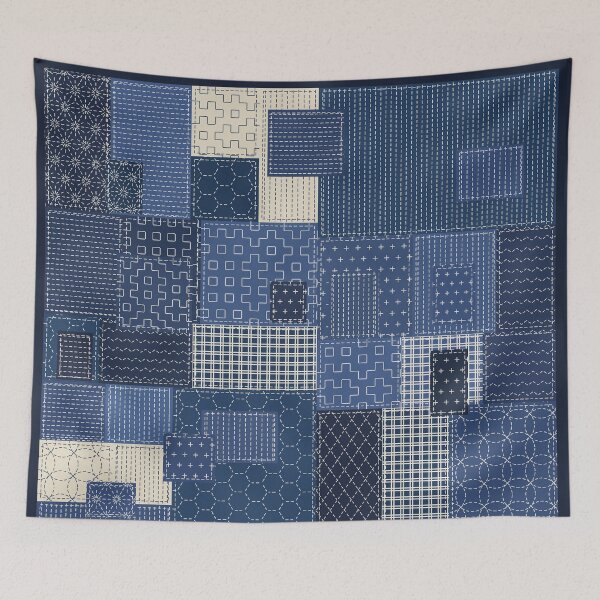 Item preview, Palaka Patchwork with Sashiko Mending designed and sold by Small Kine Prints.