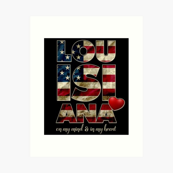 Item preview, Louisiana In My Heart Gift Proud Strong Awesome Design America US Flag designed and sold by djpraxis.