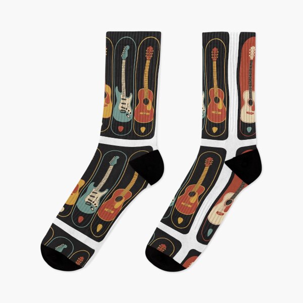 Item preview, Four Guitars With Picks Vintage Retro Art designed and sold by DariaDoodleArt.
