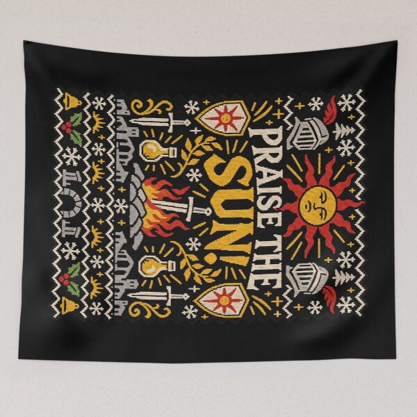 Item preview, Praise the Sun Dark Souls Ugly Christmas Sweater designed and sold by Gabriela Mihai.
