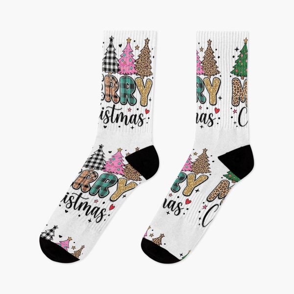 Item preview, Merry Christmas Leopard Plaid Pattern Trees designed and sold by DariaDoodleArt.