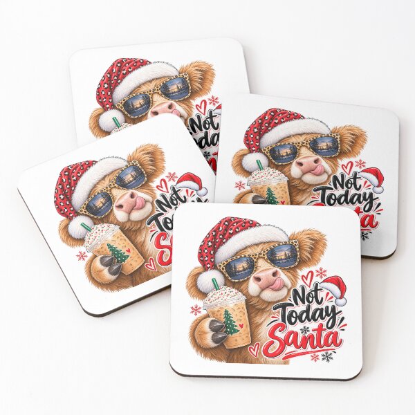 Item preview, Not Today Santa – Funny Highland Cow Christmas Coffee  designed and sold by Littlelamb444.