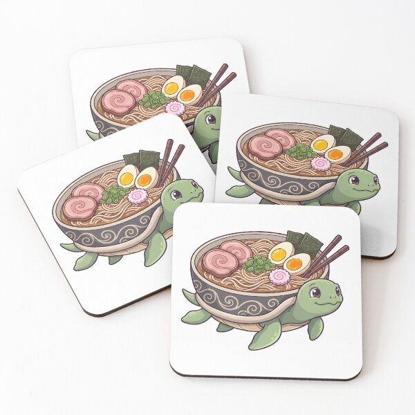 Item preview, Kawaii Turtle With Ramen Bowl Shell designed and sold by DariaDoodleArt.