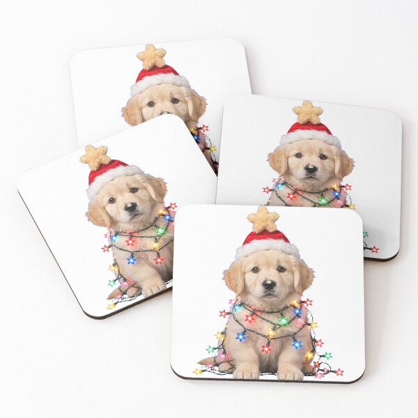 Item preview, Golden Retriever Star Lights - Santa Puppy Star Pompom designed and sold by PrettyCrypt.