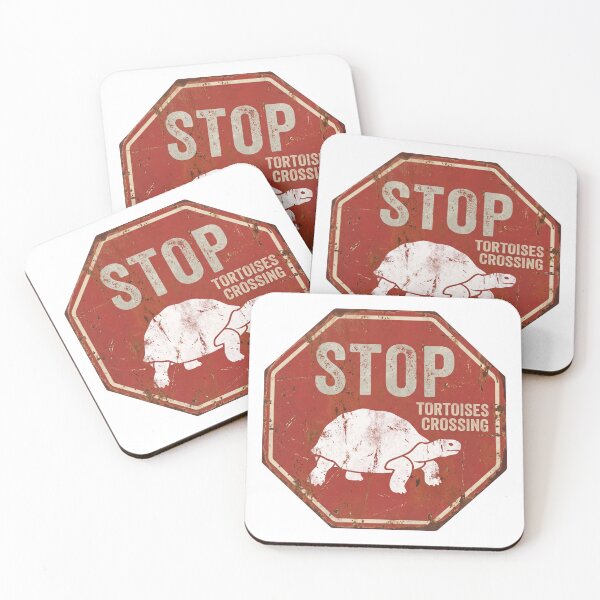 Item preview, Stop Tortoises Crossing Vintage Sign designed and sold by DariaDoodleArt.