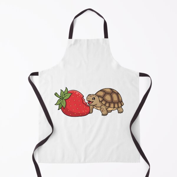 Item preview, Kawaii Turtle Eating Giant Strawberry Cute designed and sold by DariaDoodleArt.