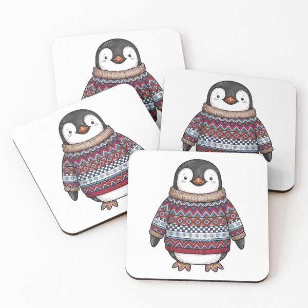 Item preview, Kawaii Penguin In Nordic Fair Isle Sweater designed and sold by DariaDoodleArt.