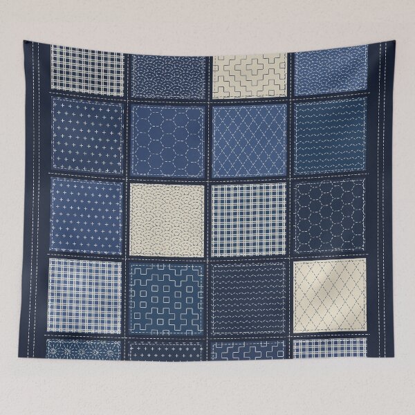 Item preview, Palaka Sashiko Sampler Quilt designed and sold by Small Kine Prints.