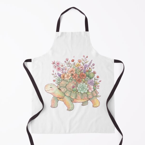 Item preview, Kawaii Turtle With Flowers Succulents Shell designed and sold by DariaDoodleArt.