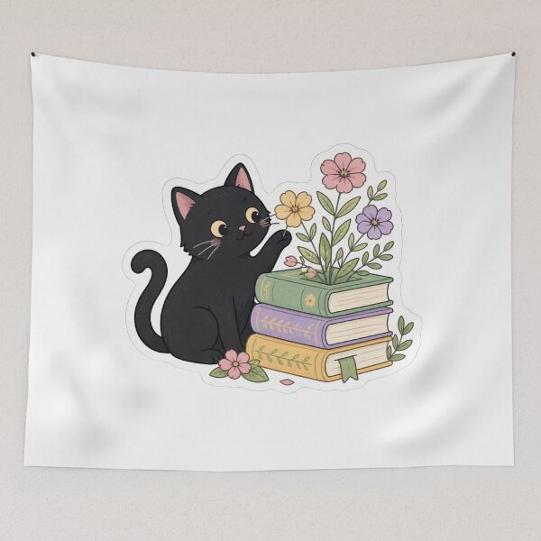Item preview, Cat and books  designed and sold by emmeshop98.