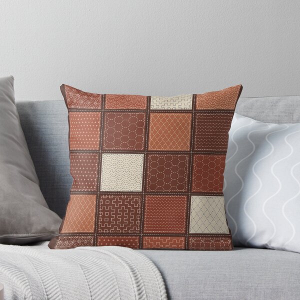 Item preview, Persimmon Rust Sashiko Sampler Quilt designed and sold by Small Kine Prints.