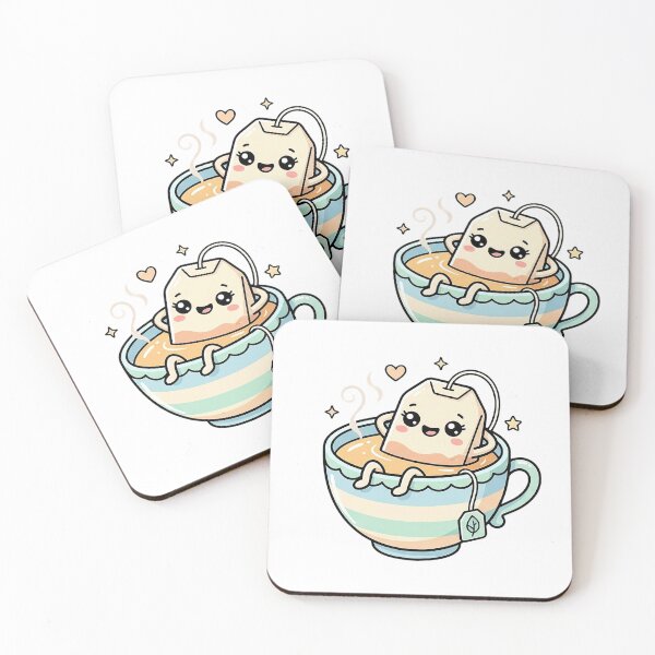 Item preview, Kawaii Tea Bag In Teacup - Cute Relaxing Tea Lover Art designed and sold by The Red Lime.