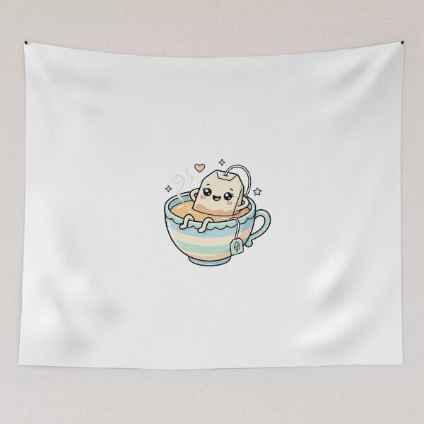Item preview, Kawaii Tea Bag In Teacup - Cute Relaxing Tea Lover Art designed and sold by The Red Lime.