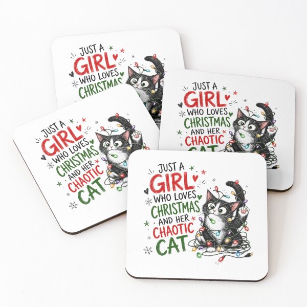 Item preview, Just a Girl Who Loves Christmas and Her Chaotic Cat designed and sold by JessArty.