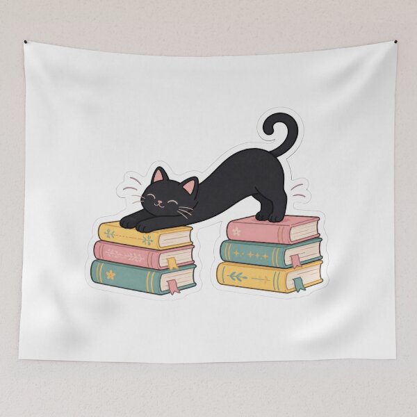 Item preview, Cat and books  designed and sold by emmeshop98.