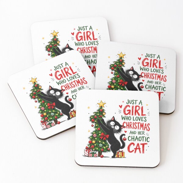 Item preview, Christmas Cat Mom – Just a Girl Who Loves Festive Chaos designed and sold by JessArty.