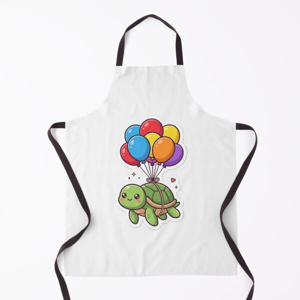 Item preview, Cute Kawaii Turtle With Colorful Balloons designed and sold by DariaDoodleArt.