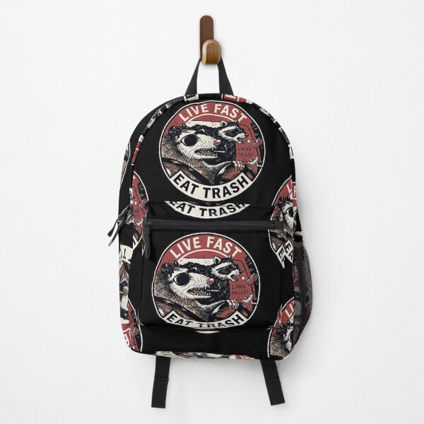 Item preview, Live Fast Eat Trash Funny Opossum Raccoon Wildlife Humor designed and sold by gear-posters.