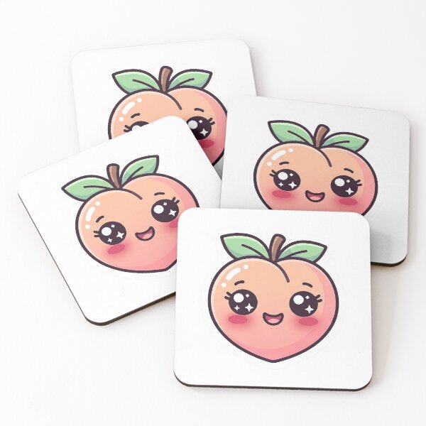 Item preview, Kawaii Peach - Cute Happy Fruit & Sweet Pastel Art designed and sold by The Red Lime.