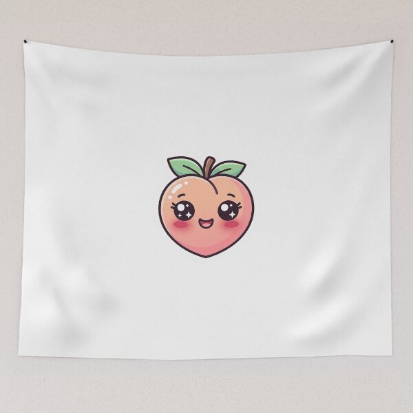 Item preview, Kawaii Peach - Cute Happy Fruit & Sweet Pastel Art designed and sold by The Red Lime.