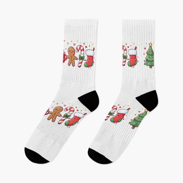 Item preview, Cute Kawaii Christmas Friends Holding Hands designed and sold by DariaDoodleArt.