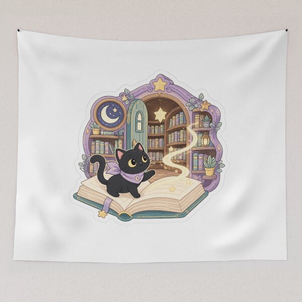 Item preview, Cat and books  designed and sold by emmeshop98.