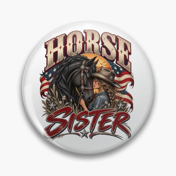 Item preview, Horse Sister Patriotic Equestrian American Flag designed and sold by GridText.