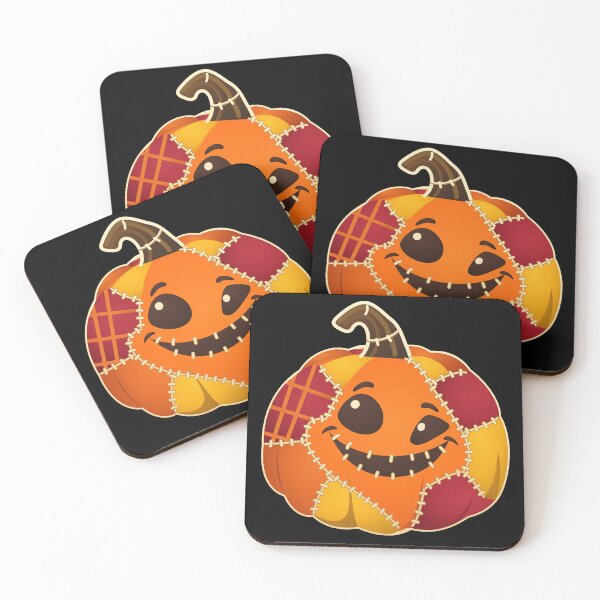 Item preview, Cute Patchwork Jack O Lantern – Stitched Halloween Pumpkin designed and sold by LoveTeeDesigns.