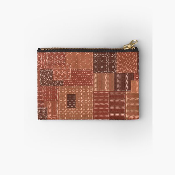 Item preview, Persimmon Rust Patchwork with Sashiko Mending designed and sold by Small Kine Prints.