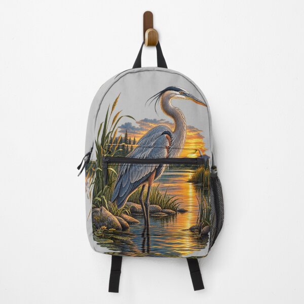 Item preview, Great Blue Heron Golden River Sunset designed and sold by JKDJ.