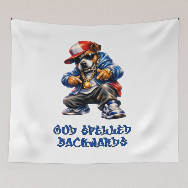 Item preview, GOD SPELLED BACKWARDS (Hip Hop Dog Design) designed and sold by lovewhatyoudo.