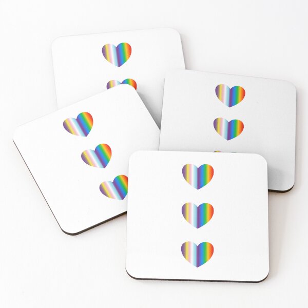 Item preview, 3 inclusive pride flag rainbow hearts designed and sold by Inspirationmotivation.