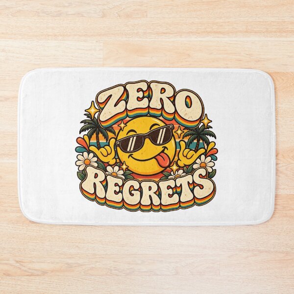 Item preview, Zero Regrets – Retro 70s Smiley Sticker designed and sold by JN-Designn.