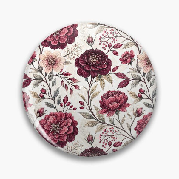 Item preview, Garnet Red Vintage Botanical Floral Pattern designed and sold by Storybook Botanica.