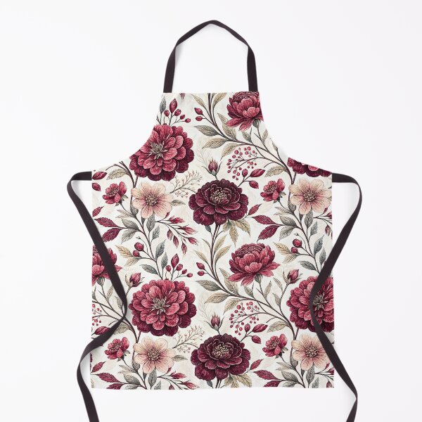 Item preview, Garnet Red Vintage Botanical Floral Pattern designed and sold by Storybook Botanica.