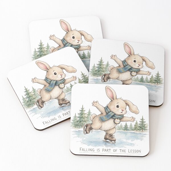 Item preview, Falling Is Part Of The Lesson – Ice Skating Bunny Instructor Funny Christmas designed and sold by CozyCornerDesigns.