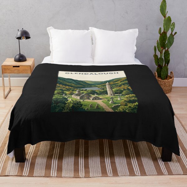 Item preview, Glendalough Round Tower – Vintage Irish Travel Poster designed and sold by Odd World.