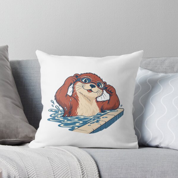 Item preview, Otter Swimmer Adjusting Goggles at the Pool designed and sold by Greemo03.