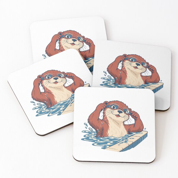Item preview, Otter Swimmer Adjusting Goggles at the Pool designed and sold by Greemo03.