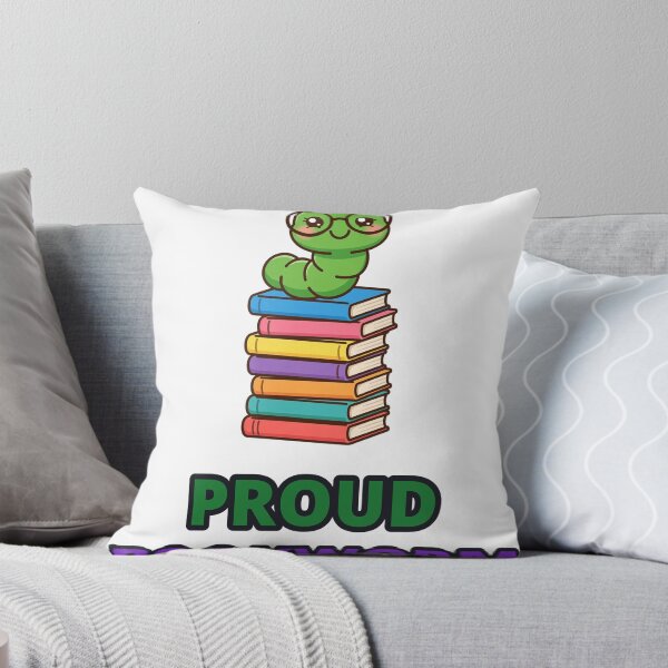 Item preview, Proud Bookworm — Cute Bookworm with Glasses on a Stack of Books designed and sold by ColourMeCa.