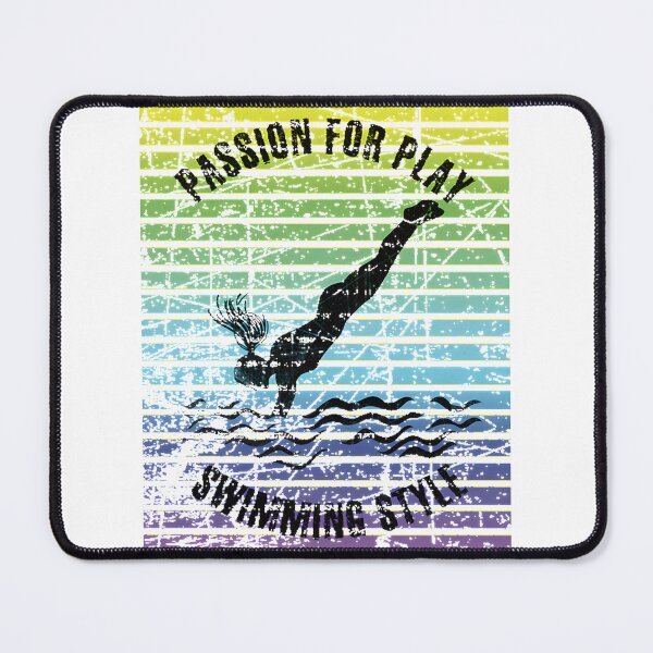 Item preview, Black Silhouette of Female Swimmer with Rainbow Stripes Background Artistic Design designed and sold by bymarouan.