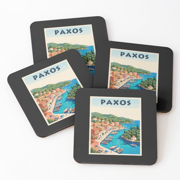 Item preview, Paxos Gaios Harbour – Vintage Greek Island Travel Poster designed and sold by Odd World.