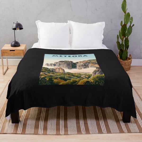 Item preview, Meteora Monasteries – Vintage Greek Travel Poster designed and sold by Odd World.