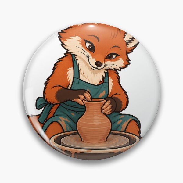 Item preview, Fox Pottery Artist – Cute Ceramic Maker designed and sold by BYMK.