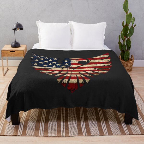 Item preview, American Flag Eagle Silhouette Distressed Patriotic Wings designed and sold by VintageSocArt.